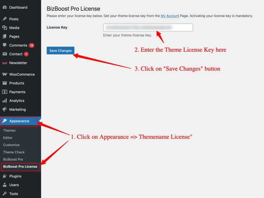 How to activate Theme license key? - Catch Themes