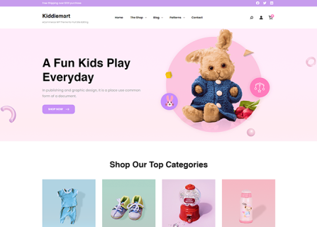 Kiddiemart woocommerce fullsite editing theme for kids store