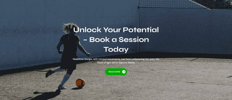 A full-width promotional call-to-action band with a headline and button